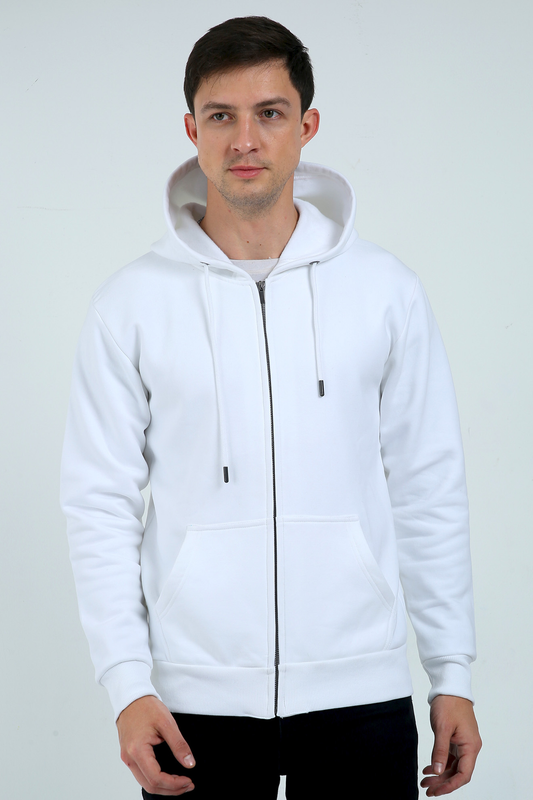 Plain Coloured Ziper Hoodie